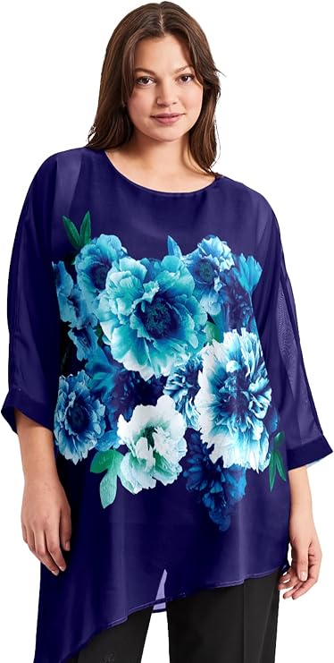 Avenue Printed Asymmetric Blouse