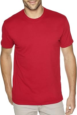 Next Level Mens Premium Fitted Sueded Crew, Red, X-Large