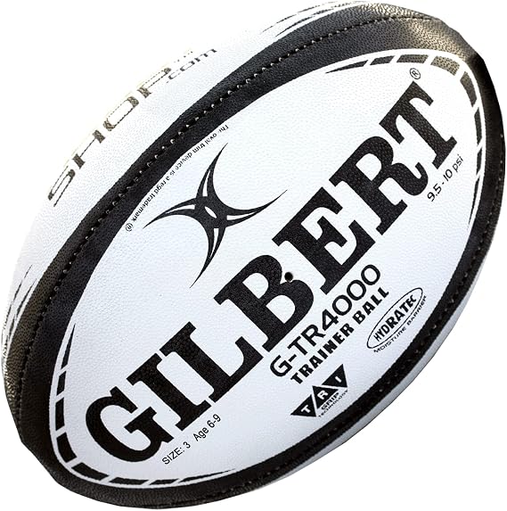 World Rugby Shop X Gilbert G-TR4000 Rugby Ball - Adult and Youth Sizes 3, 4, and 5 - Hand Stitched - 3 Ply Construction