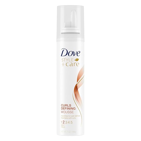 Dove Style + Care Curls Defining Mousse Soft Definition for Curly Hair 7oz | Helps give smoother hair, frizz protection and long-lasting shape and hold, lightweight formula