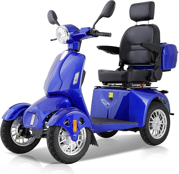 Fastest Mobility Scooter with Four Wheels for Adults Seniors, Blue 800W