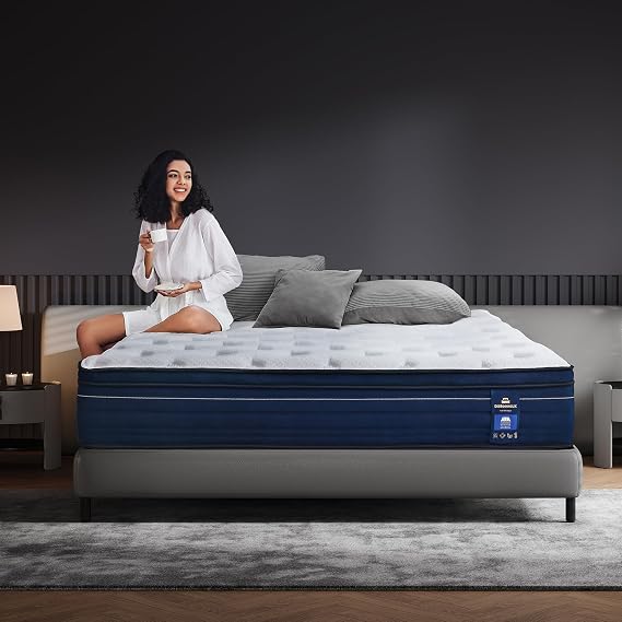 DINBooonLUX Twin Mattress 10 Inch,Medium Firm Hybrid with Memory Foam& Individually Wrapped Pocket Coils for Support,CertiPUR-US Certified,Fiberglass-Free