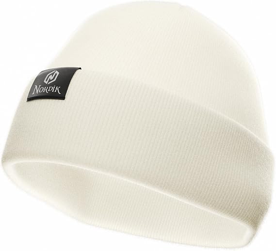 Nordik Wool Beanie Hat for Men Women - Thermal Knitted Winter Hat Hiking Running Cap Wrap for Cold Weather