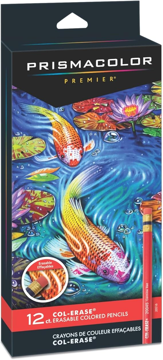 Prismacolor Col-Erase Erasable Colored Pencils, Adult Coloring, 12 Pack