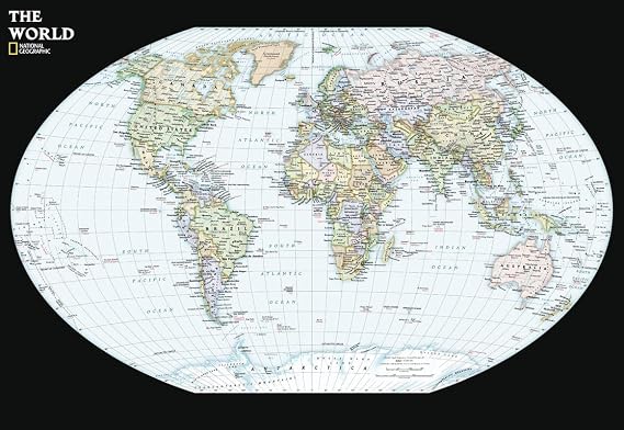 National Geographic Maps: Contemporary World Wall Map - Compact - 59 x 41 cm - Front Lamination