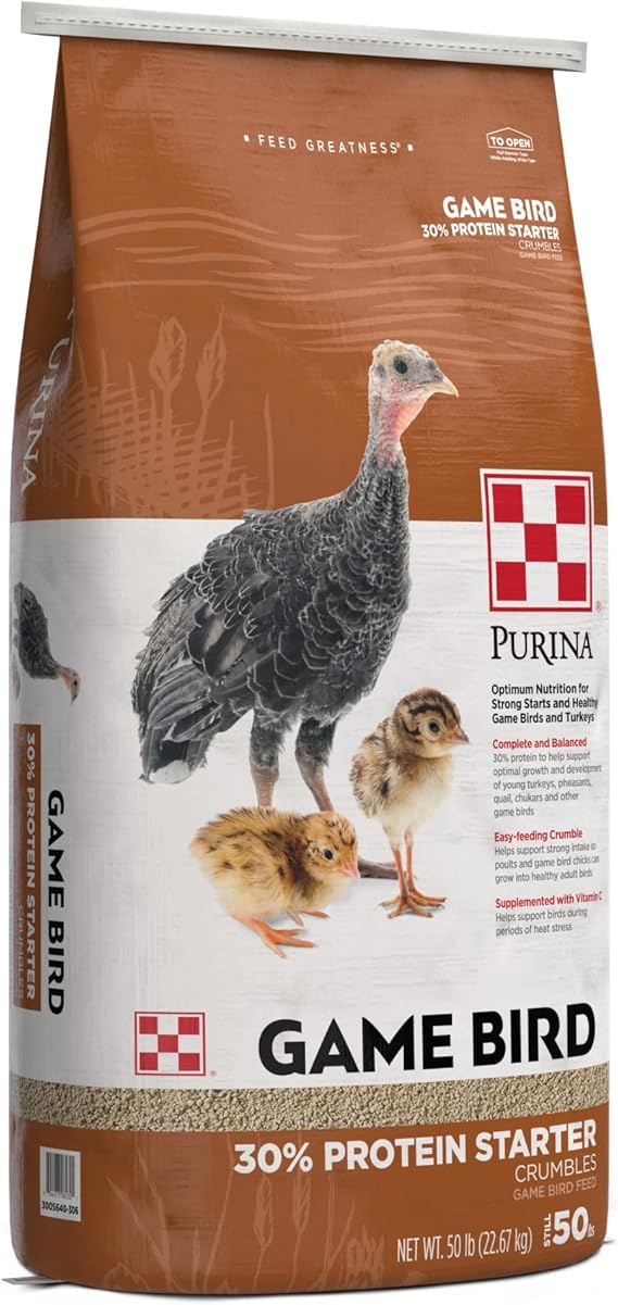 Purina | Game Bird + Turkey Startena Complete Feed | 50 Pound (50 lb.) Bag