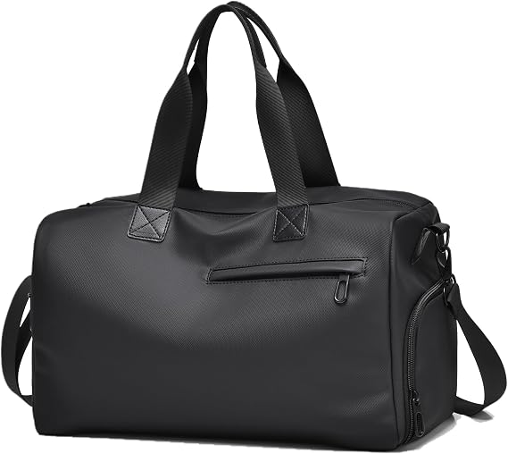 Black Small Gym Bag for Men Women, 18L Waterproof Travel Duffle Bag