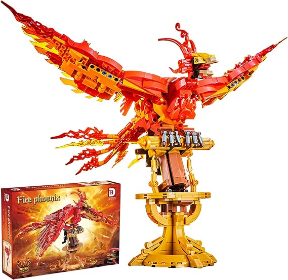 Magic Fire Phoenix Set Compatible with Lego, 938PCS Fire Phoenix Toy Collection Model for Adults, Christmas Birthday Gift for Kids Boys Girls