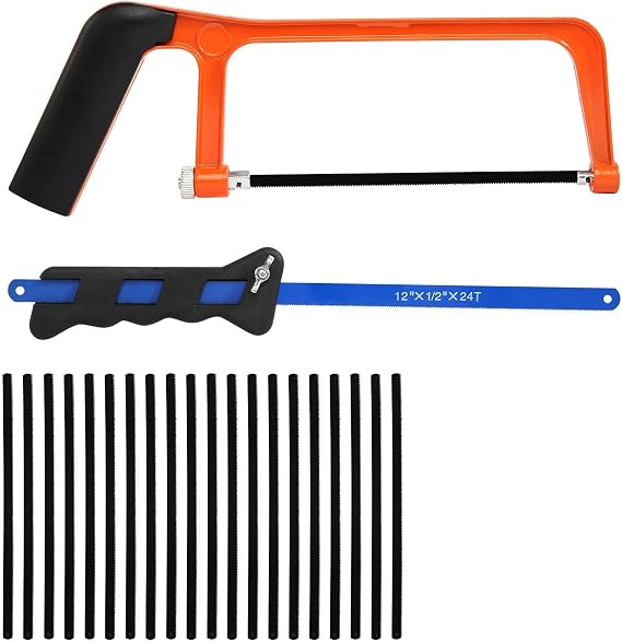 2 Pcs Junior Hacksaw, Hand Saw with 20 Blades Hacksaws Mini Hacksaw for Metal Cutting Metal Saw for Cutting PVC Wood, and Shingles,Mini Hand Saw for Precise Cuts,Ideal for DIY Projects