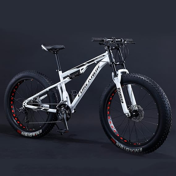 Mountain Bike Bicycle 26 Inch Fat Tire Bicycle Full Suspension Mountain Bike Beach Snow All Terrain MTB, Outdoor Sports Cycling, Max Load 200kg