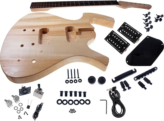 Solo FY Style DIY Guitar Kit, Basswood Body, Black Hardware