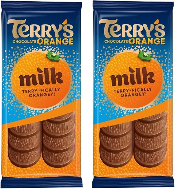 Terry's Chocolate Orange Sharing Bar, Milk Chocolate with Orange Oil, 90g (Pack of 2)