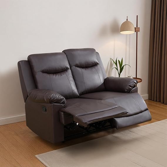 Leather Recliner Sofa Sets,Loveseat Recliner for Living Room Furniture Set,Double Recliner 2-Seater RV Couch for House/Office/Apartment/Home Theater(Brown,Recliner Loveseat)