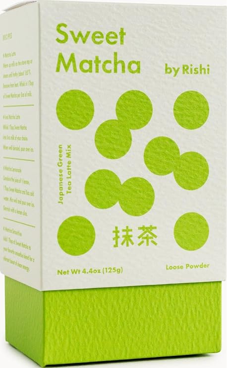 Rishi Tea Sweet Matcha Organic Japanese Sweetened Green Tea Powder, 4oz | Cafe-Quality Matcha Drinks, Sustainable, 31+ Servings