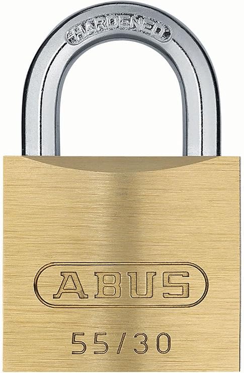 ABUS 55/30 Small Solid Brass Padlock with 2 Keys for School, Gym, Cabinet | 1 9/64in (30mm) Wide, Keyed Alike