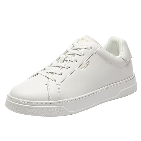 COACH Men's High Line Low TOP Sneaker, Optic White, 8.5, Optical White, 6.5 UK