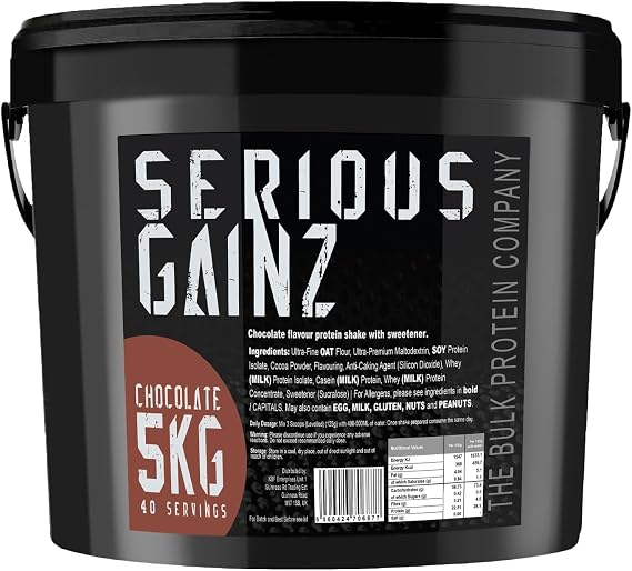 Serious Gainz Bulk Mass Gainer Protein Powder 5kg Weight Gain Shake