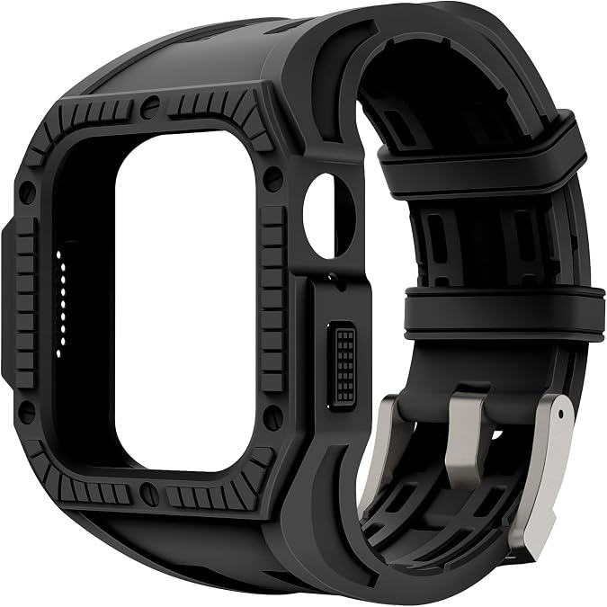 Rugged Armor Designed for iWatch Series 9/8/7/6/SE/5/4 [45/44mm],iwatch strap with Bumper Case,45mm 44mm