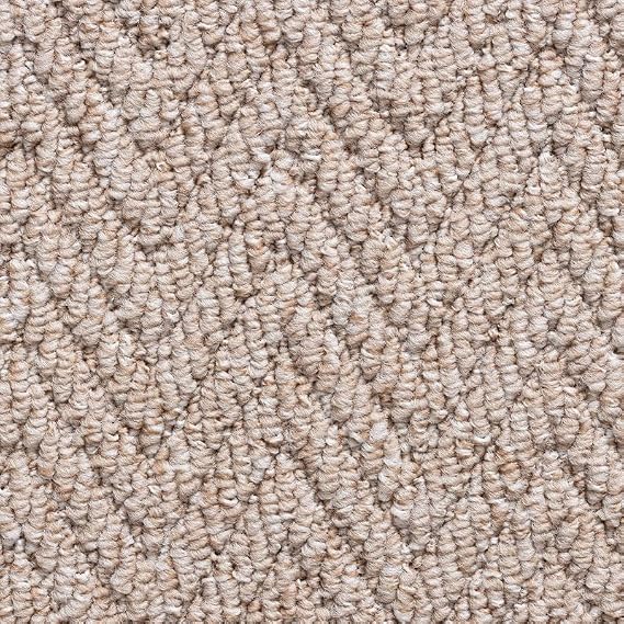 Tuda Carpets | Havana Herringbone 6mm Pile Budget Carpet with Felt Backing, 8.4mm Total Height | Dark Beige (5114) - 4m x 3.5m (13ft1" x 11ft5")