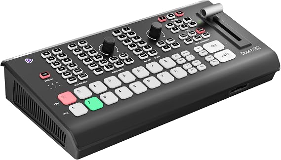 Osee GoStream Duet 8 ISO 8-Channel Video Switcher, HDMI/SDI/NDI/RTMP/SRT, 2 XLR Audio Systems, Multi-Source, 8 Layouts, Horizontal Podcast Equipment for YouTube, Facebook, Instagram NDI License