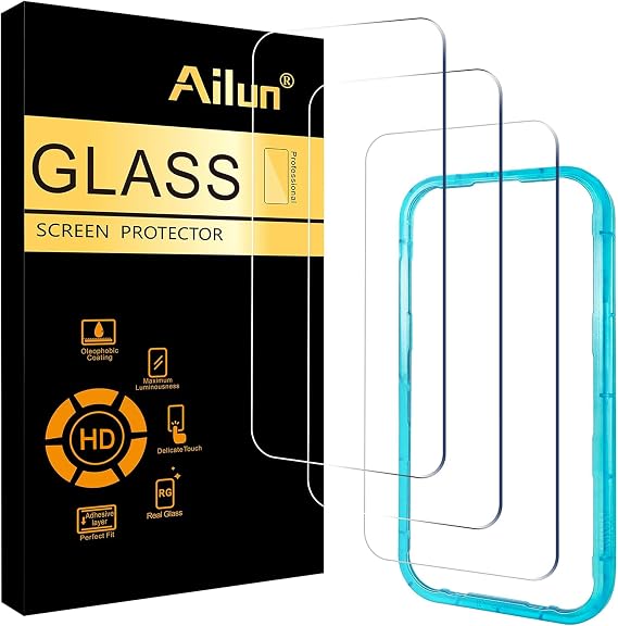 Ailun 3 Pack Screen Protector for iPhone 17 Pro, Tempered Glass | 6.3 inch,Sensor Protection, Dynamic Island Compatible, Case Friendly, Installation Frame