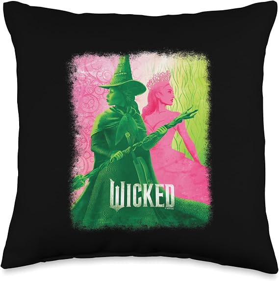 Wicked Elphaba & Glinda Tonal Throw Pillow