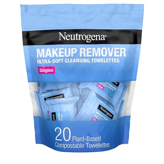 Neutrogena Makeup Remover Towelettes, Daily Single Face Towelettes, 20 Ct