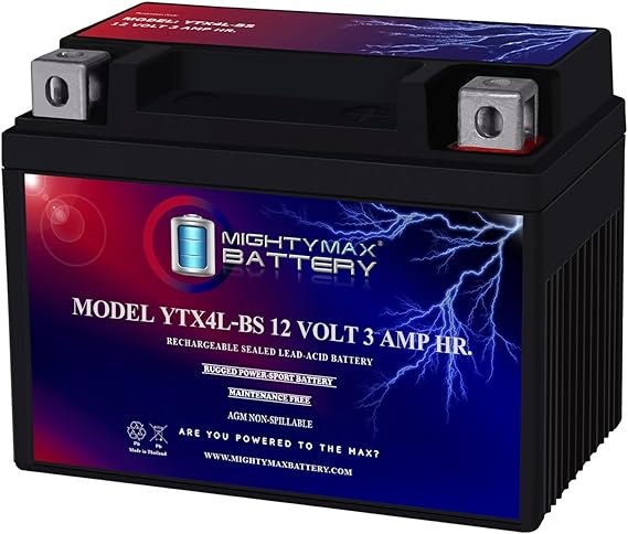 Mighty Max Battery YTX4L-BS SLA Replacement Battery for PowerTex YTX4L-BS