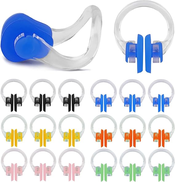 Minelife 18 Pcs Silicone Swimming Nose Clips Nose Plugs, Waterproof Nose Protector for Kids, Adults, Swimming, Surfing and Training(6 Colors)