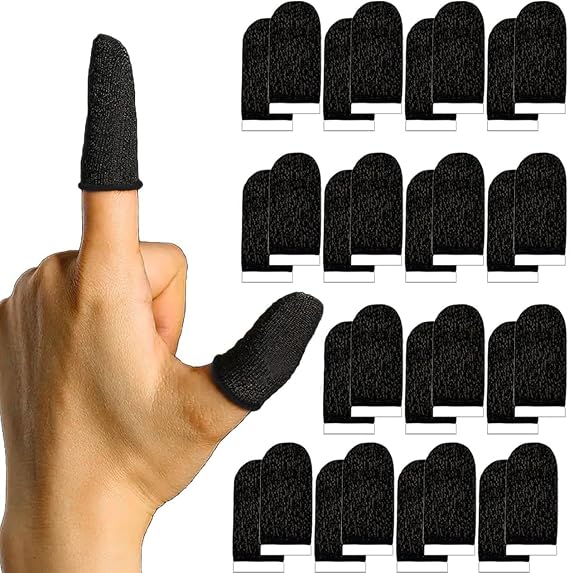 Legend 25 Pairs Gaming Finger Sleeves | Anti-Sweat Breathable Thumb Gloves for Mobile Gaming | Ultra-Thin, High Sensitivity & Non-Slip for PUBG, Call of Duty, Mobile Touchscreen Devices