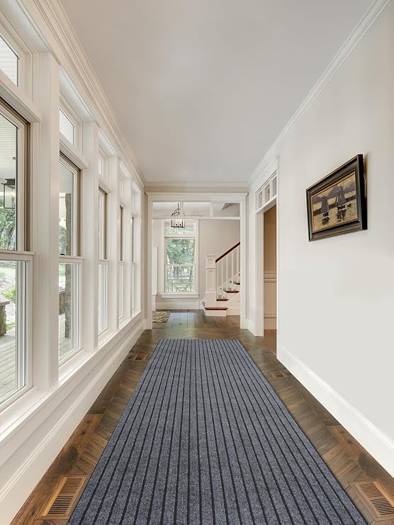 3X10FT Runner Rugs with Rubber Backing,Non Slip Carpet Runner Roll for Hallway, Outdoor Floor Mat Custom Size Indoor Area Rugs for Entryway Balcony Patio Kitchen Garage Stair Laundry