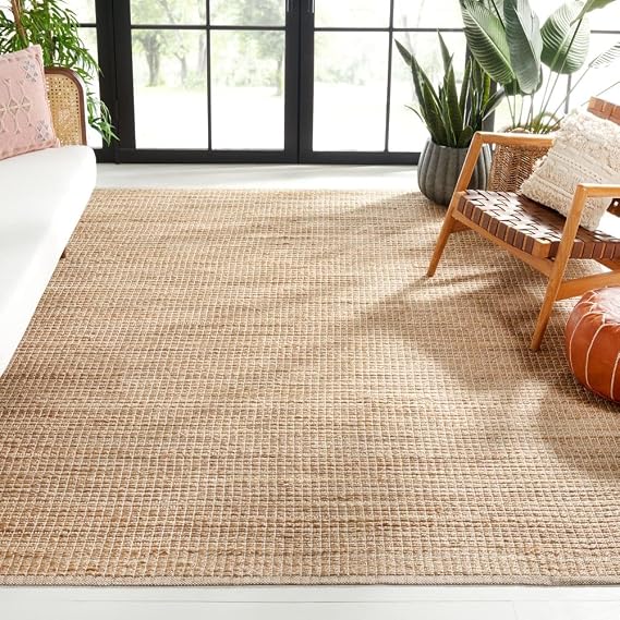 SAFAVIEH Natural Fiber Collection Area Rug - 9' x 12', Natural & Beige, Farmhouse Design, Ideal for High Traffic Areas in Living Room, Bedroom & Dining Room (NF834A-9)