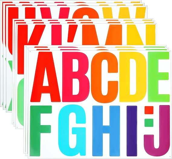 102PCS Large Letter Stickers, 4 Inch Large Alphabet Stickers