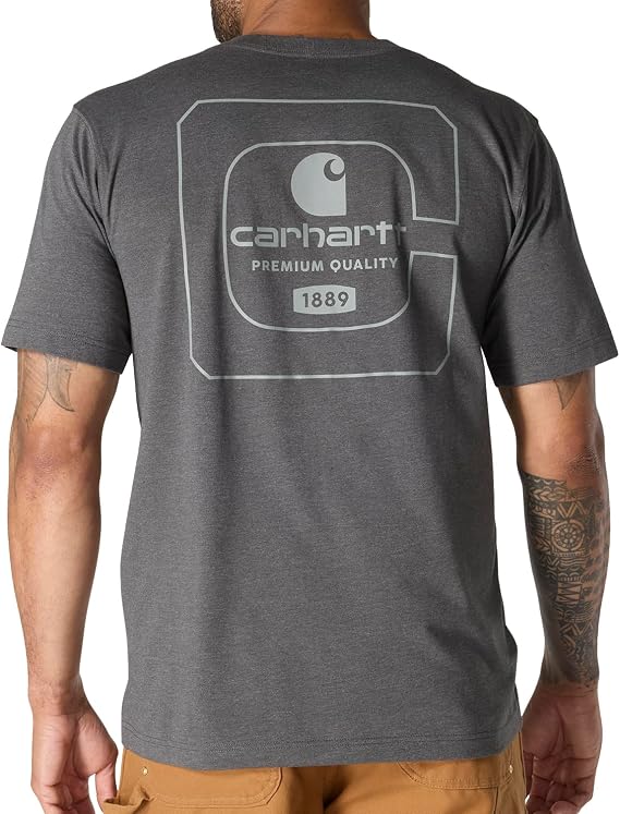 Carhartt Mens Relaxed Fit Lightweight Short-Sleeve Pocket Quality Graphic T-Shirt