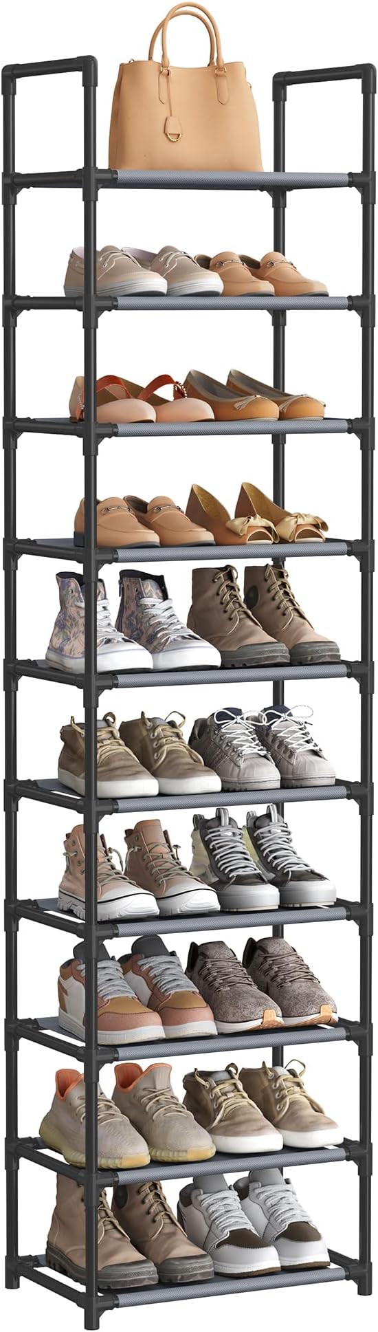 SONGMICS Shoe Rack, 10-Tier Shoe Shelf, Shoe Storage Organizer