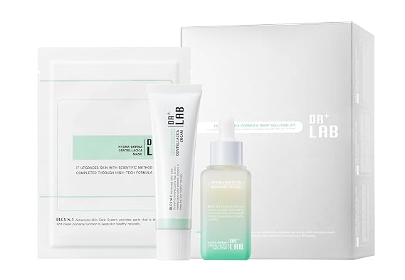 Hydra-derma Centellacica Formula Deep Solution Kit with 3 Facial Mask, Solution Serum, Treatment Cream Hydrating Repairing for Damaged, Sensitive Skin Korean Skincare