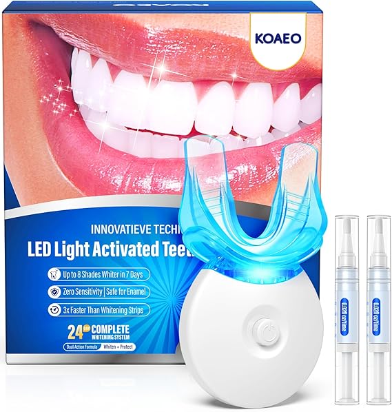 Teeth Whitening Kit with LED Light 1 Whitening Gel Pens + 1 Desensitizing Pens 35% Carbamide Peroxide Whiten Teeth in 7 Days Safe for Sensitive Teeth & Enamel,0.28 Fl Oz (Yuzu)