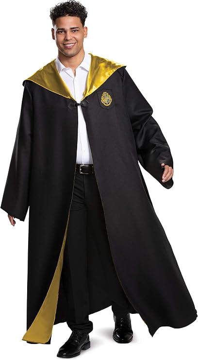 Disguise Harry Potter Hogwarts Robe Deluxe Adult Costume Accessory, Black & Gold