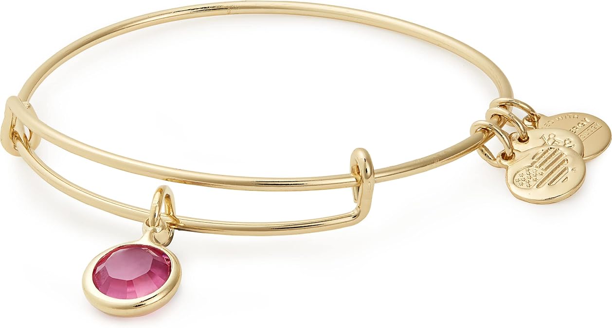 Alex and Ani Birthstones Bangle for Women, Crystal Charm for Every Month, 2 to 3.5 in