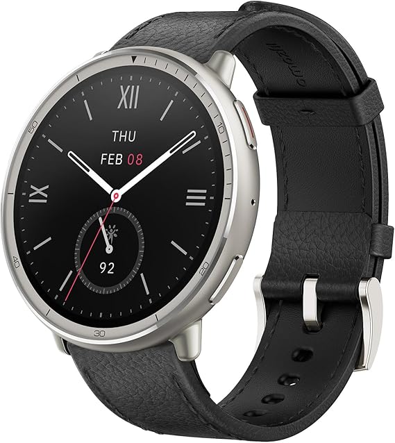 Amazfit Active 2 Premium Smart Watch 1.32" Sapphire Glass, GPS, iOS/Android | 44mm, 10-Day Battery, Water-Resistant, AMOLED Display, Heart & Sleep Monitor, HYROX Mode, Leather + Sport Strap