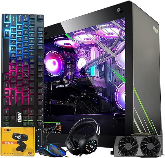 MTG Aurora Max Gaming PC, i5-12, 16GB ARGB RAM, 2TB Nvme|4TB HDD, Win 11