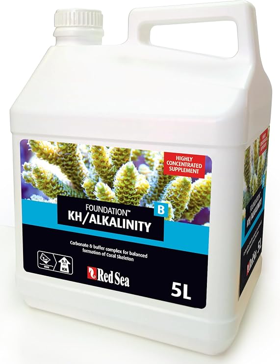 Red Sea Reef Foundation B Alkalinity (KH) Supplement, 5 L - Boosts Carbonate Levels for Strong Coral Skeletons in Reef & Marine Aquariums