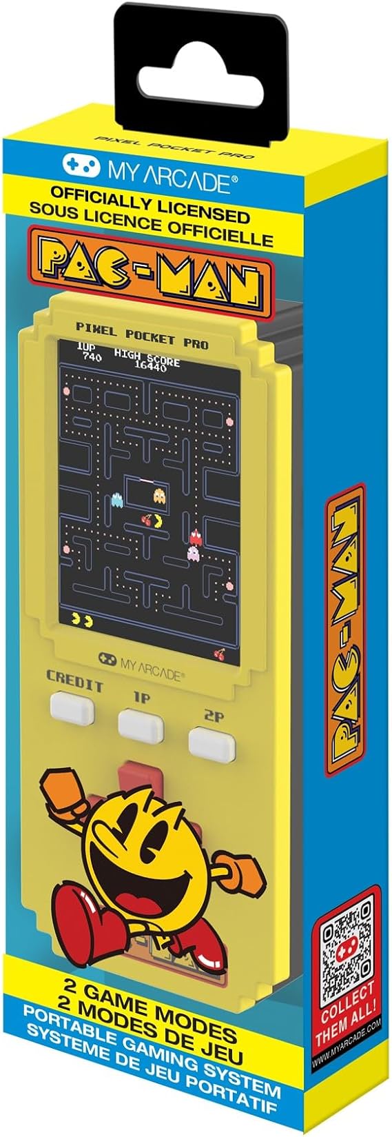 マイアーケード パックマンピクセル：公式ライセンス取得済みパックマンゲーム、携帯用キーホルダー型アーケードゲーム機
