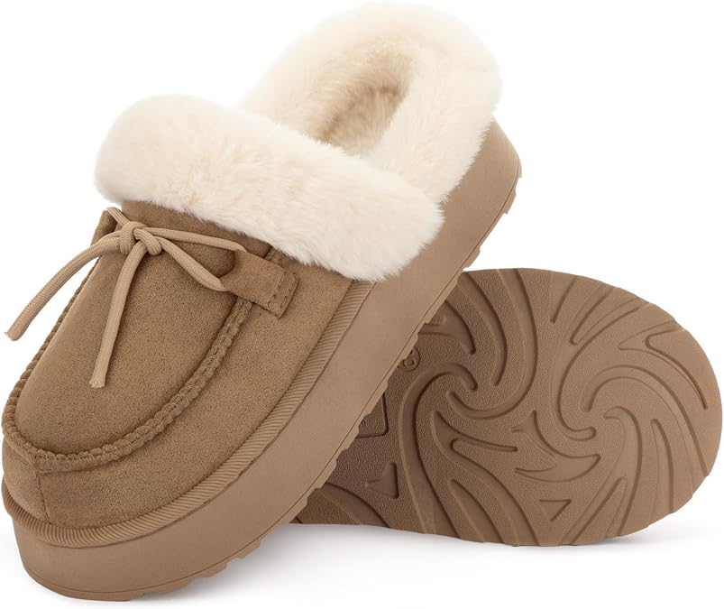 RockDove Women's Microsuede Moc Toe Platform Slipper