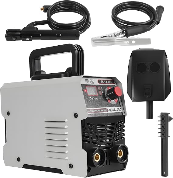 MMA-250 Portable Stick Welder, 220V Mini Electric Welding Machine, IGBT Inverter Welding Machine with Hot Start Arc Force Anti-Stick, ARC Welder for 1/16"-1/8" Rods (Gray, MMA250)