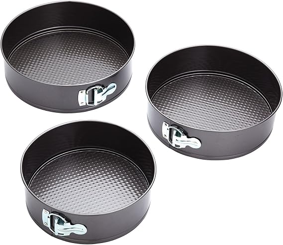 KitchenCraft Springform Cake Tins with Non Stick Coating in Gift Box, Round, Set of 3