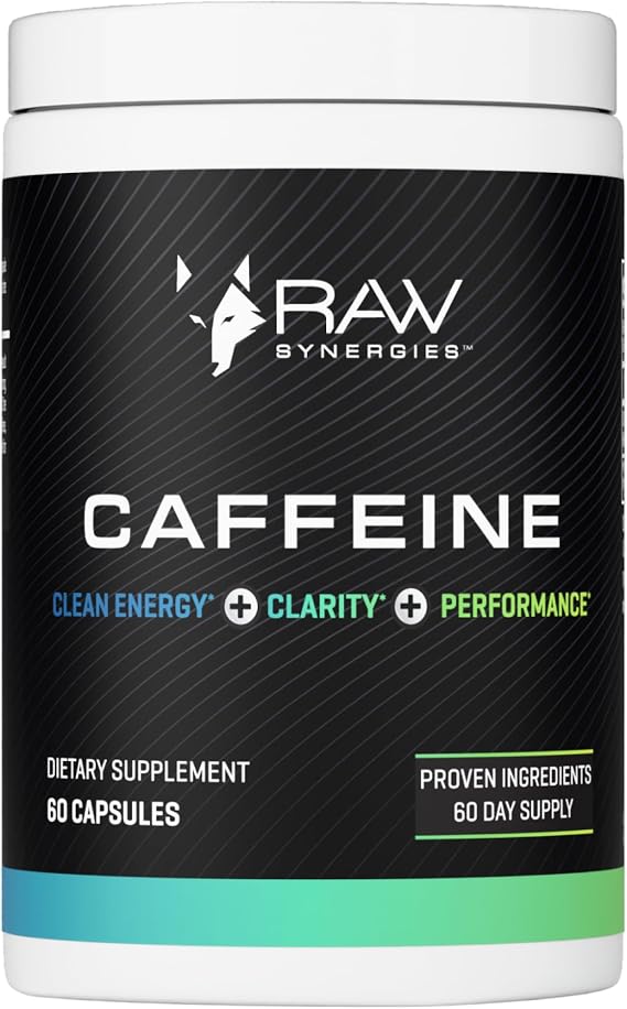 Raw Synergies Delayed Release Caffeine Capsules 60 ct