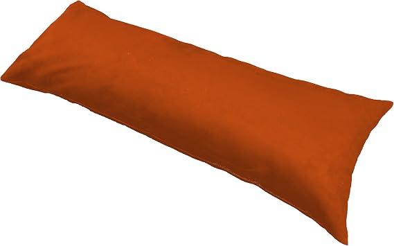 MoonRest Ultra-Soft Plush Micro-Suede Body Pillow Cover with Hidden Zipper 20 X 54 (Rust)