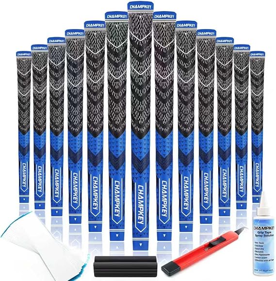 CHAMPKEY Half Cord Golf Grips 13 Pack with Full Repair Kit - All Weather Performance Golf Club Grips
