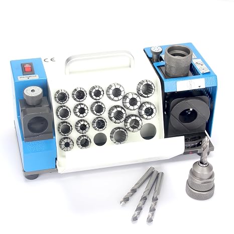 Drill Bits Sharpener, MR-13A Drill bit Grinding Machine 3-15mm, 95° to 135° Point Angle Adjustable Drill Bit Re-Sharpener, Portable Bits Sharpening Machine with 13 Collets (MR-20G(RANGE:3-20MM))